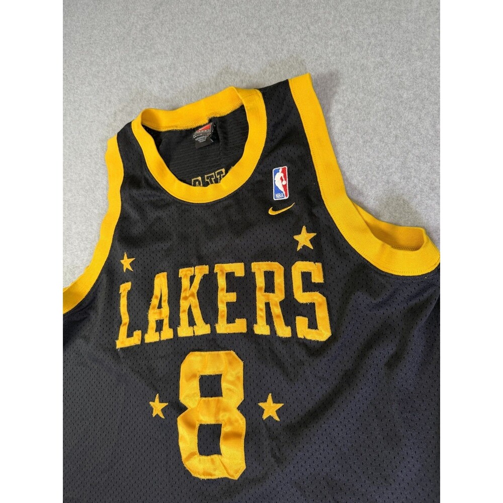 Kobe Bryant Los Angeles Lakers Black Gold #8 Nike Jersey Men's Size L Length + 2